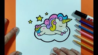 Como dibujar un unicornio paso a paso 10  How to draw a unicorn 10 [upl. by Ardekahs]