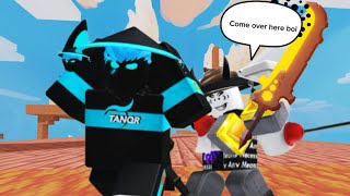 Playing as the barbarian in Roblox Bedwars [upl. by Gerhardine727]