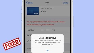 Unable to Remove There is An Active Subscription iPhone  How to Fix Unable to Remove Payment Method [upl. by Aisyat191]