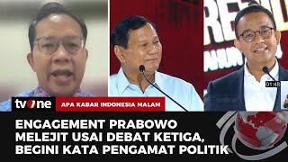 Diserang Habishabisan di Debat Sesi 3 Engagement Prabowo Malah Meningkat Fenomena apa  tvOne [upl. by Hevak]