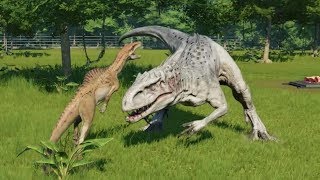 Indominus Rex VS 2 Spinoraptor Update 16  Jurassic World Evolution [upl. by Asseniv]