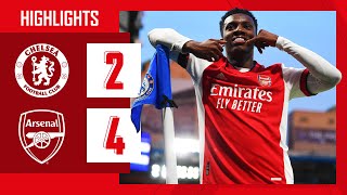 HIGHLIGHTS  Chelsea vs Arsenal 24  Premier League  Nketiah 2 Smith Rowe Saka [upl. by Aliuqa]