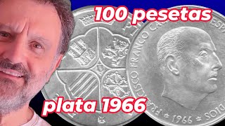 100 pesetas España estado español Franco 1966 plata [upl. by Tterrag]