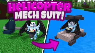 Hidden HELICOPTER Mech Suit  Build A Boat For Treasure [upl. by Annawyt910]