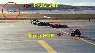 The Ultimate Race Ninja H2R Vs Jet planes amp Super Cars [upl. by Prader706]