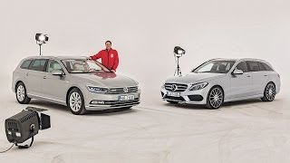 VW Passat Variant vs Mercedes CKlasse TModell 2014 [upl. by Eemla388]