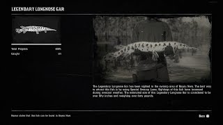 Legendary Longnose Gar Location  How To Catch Legendary Longnose Gar In Red Dead Redemption 2 [upl. by Essex389]