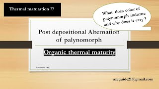 Organic thermal Maturity  Palynology  Urduhindi  AZ concepts guide [upl. by Gagne551]