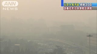 北京大気汚染、規制しても改善せず 生活に影響続く151221 [upl. by Asilanom]