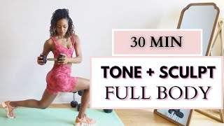 Sculpt the FULL BODY at HOME cardio and weights Arms Booty Abs Back [upl. by Corrinne]