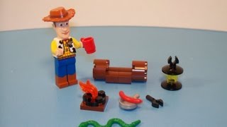 LEGO DISNEY TOY STORY 3 WOODYS CAMPOUT PLAY SET POLYBAG TOY REVIEW 30072 [upl. by Skyler]