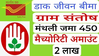 डाक जीवन बीमा ग्राम संतोष पॉलिसीPost Office life Insurance se 2 Lakh MilegaPLI Full Details [upl. by Nirroc]