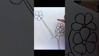 Brunnera art easyflowerdrawingforkids drawing pencilsketchtutorialforbeginners india flowers [upl. by Eniruam777]