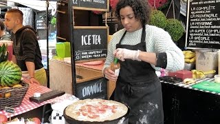 London Street Food French Sweet Crepe and Salty Galette Tasted in Camden Lock Market [upl. by Mimi]