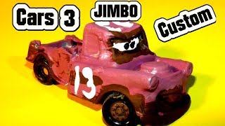 Cars 3 Diecast Custom Jimbo Demolition Derby Crazy 8 Learn Colors with Miss Fritter and Lightning [upl. by Acinet]