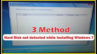 Hard Disk not Detected While installing windows 7  3 Method fix the Hard Drive not Detected [upl. by Baptiste]