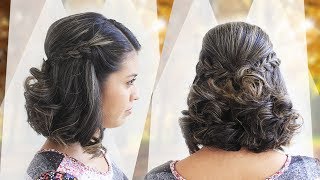 Peinado facil para cabello corto  Peinado elegante [upl. by Eelitan]