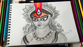 Durga ma sketch 😍 [upl. by Hgielek]