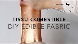 🎀 TISSU COMESTIBLE MAISON  Recette Facile 🎀  DIY Edible Fabric Recipe for Cakes using Wafer Paper [upl. by Lukasz]