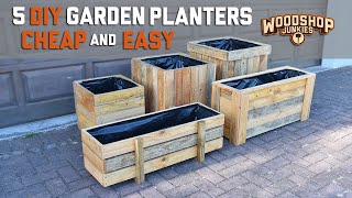 5 DIY Garden Planters  Cheap Easy Fast [upl. by Simons]