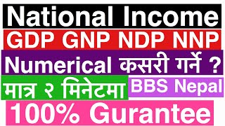 National Income  GDP GNP NNP Explained in Nepali  Economics  2077  BBS  Z Generation Touch [upl. by Oakman840]