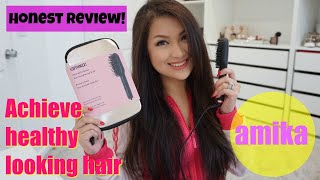 AMIKA Polished Perfection Mini Straightening Brush  Review [upl. by Anihpesoj]