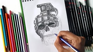 creative skull sketch 😱 [upl. by Yderf]