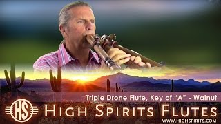 Triple Drone Flute Key of quotAquot  Walnut [upl. by Dlopoel]