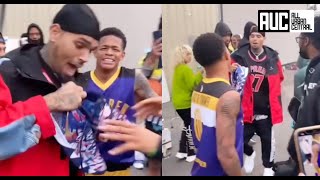 Chris Brown Steals YK Osiris Shoes After Breaking His Ankles At Celebrity Basketball Game [upl. by Eiralc366]