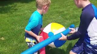 Beach Ball Pool Noodle Relay Race [upl. by Bernt670]