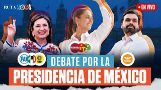 Primer debate presidencial entre Álvarez Máynez Gálvez y Sheinbaum  Ruta 2024 en Heraldo TV [upl. by Wernick698]