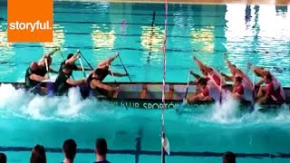 Dragon Boat Racing Teams Compete In Epic Tug Of War Storyful Sports [upl. by Lissie]