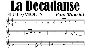 La Decadanse Flute Violin Sheet Backing Play Along Partitura [upl. by Asiram]