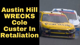 Austin Hill RETALIATES Against Cole Custer In Final Laps At Charlotte [upl. by Kenison578]