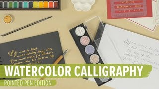 Watercolor Calligraphy For Beginners  Pointed Pen Edition [upl. by Akenna]