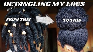 HOW I DETANGLE MY LOCS FROM DREADLOCS TO LOOSE 4C HAIR IN 30MINS [upl. by Colt]