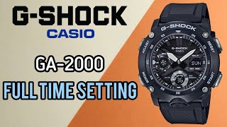 How to Setting Time Casio GShock GA2000 Caliber 5590 Watch [upl. by Bellina]