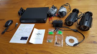 Unboxing and setup of a SANSCO 1080N DVR Recorder with 2x 13MP Outdoor Cameras and 1TB Hard Drive [upl. by Nnyleuqaj222]