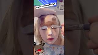 Cute Rudolph the red nose reindeer face paint facepaint shorts art rudolph happyholidays paint [upl. by Enohsal]