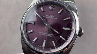 Rolex Oyster Perpetual 34 Red Grape Dial 114200 Rolex Watch Review [upl. by Mulford36]