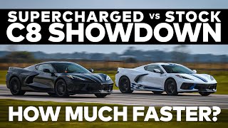 Hennessey Supercharged H700 C8 Corvette VS Stock C8  DRAG  ROLL RACE COMPARISON [upl. by Wivina]