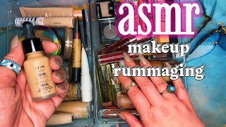 ASMR Makeup Collection Rummaging amp Organizing  no talking [upl. by Natloz]