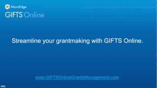 GIFTS Online Grants Management System MicroEdge [upl. by Muna]