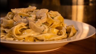 مقرونة تالياتيلي بالدجاج والفطر Tagliatelle  المطبخ التونسي  تحريشة [upl. by Nekcarb]