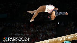 Jordan Chiles shows resilience on beam after fall in allaround final  Paris Olympics  NBC Sports [upl. by Eissehc]