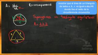 AREA DE UN TRIANGULO EN FUNCION DE SUS LADOS Y DEL RADIO [upl. by Jablon]