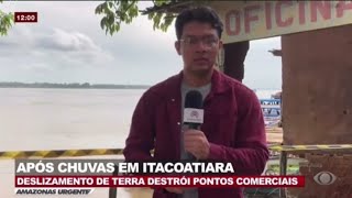 Reportagem do Login sobre deslizamento de terra em Itacoatiara é destaque na Band Amazonas [upl. by Alleciram750]