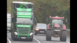 MercedesBenz Actros L quotGreen Groupquot vs Case tractor  A1M motorway race  truckspotting [upl. by Olzsal]