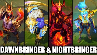 New Nightbringer and Dawnbringer Skins Spotlight 2023 Vayne Nasus Renekton Jarvan League of Legends [upl. by Bodrogi]