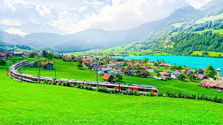 Lungern a fantastic Swiss village with a magical lake 🇨🇭 Switzerland 4K [upl. by Hassadah]